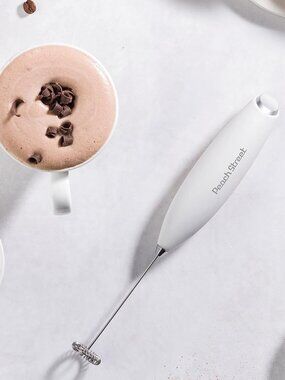 Peach Street Electric Milk Frother White Handheld Coffee Latte Mixer NEW